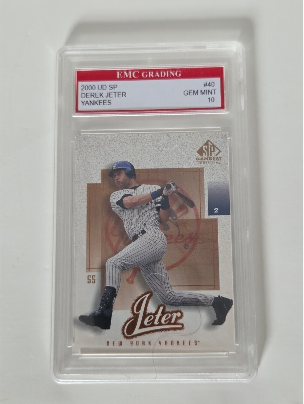 2000 UD SP Derek Jeter Game Bat Edition Card #40 EMC Grading GEM MINT 10 Yankees